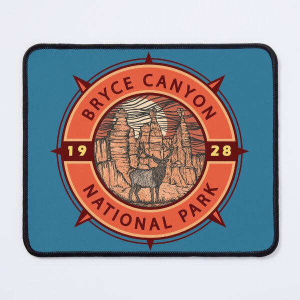 Item preview, Bryce Canyon National Park Elk Retro Compass Emblem designed and sold by KrisSidDesigns.