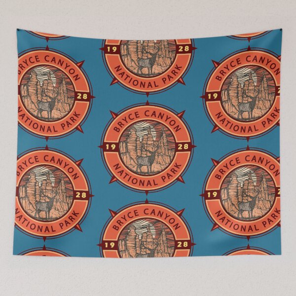 Item preview, Bryce Canyon National Park Elk Retro Compass Emblem designed and sold by KrisSidDesigns.