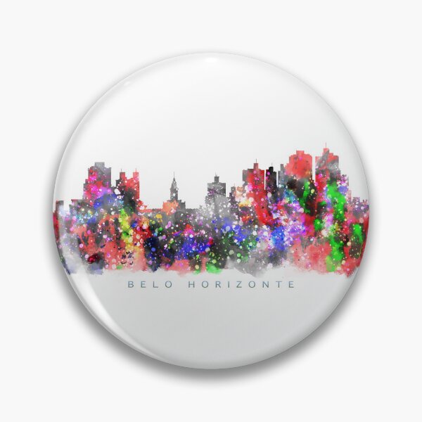 Item preview, Belo Horizonte, Brazil Skyline Watercolor Painting designed and sold by InkistPrints.