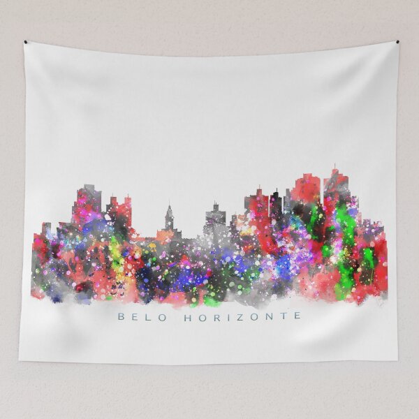 Artikelvorschau, Belo Horizonte, Brazil Skyline Watercolor Painting entworfen und verkauft von InkistPrints.