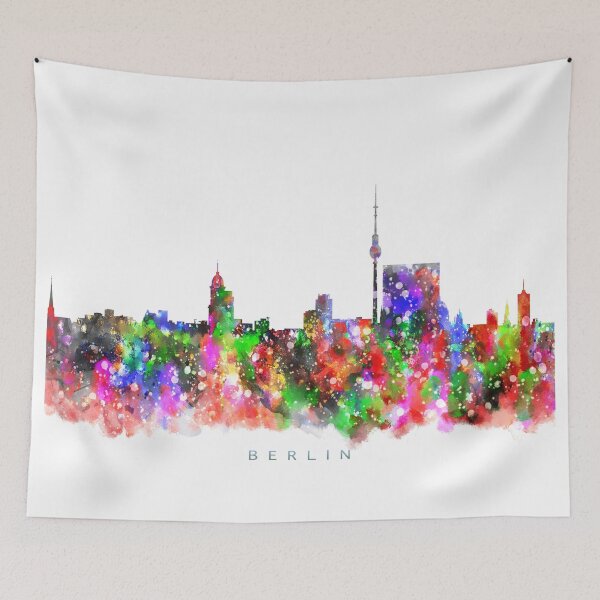 Item preview, Berlin, Germany Skyline Watercolor Painting designed and sold by InkistPrints.
