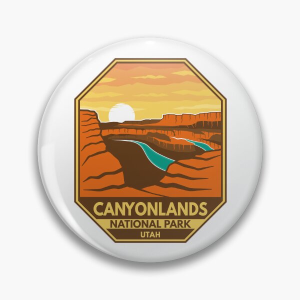 Item preview, Canyonlands National Park Sunset Retro Emblem designed and sold by KrisSidDesigns.