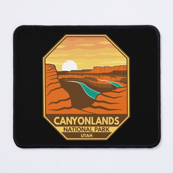 Item preview, Canyonlands National Park Sunset Retro Emblem designed and sold by KrisSidDesigns.
