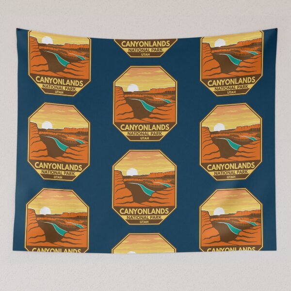 Item preview, Canyonlands National Park Sunset Retro Emblem designed and sold by KrisSidDesigns.
