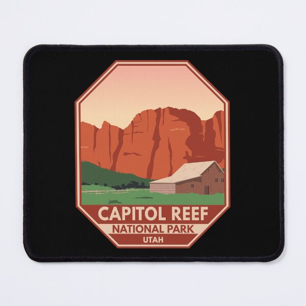 Item preview, Capitol Reef National Park Sunset Retro Emblem designed and sold by KrisSidDesigns.