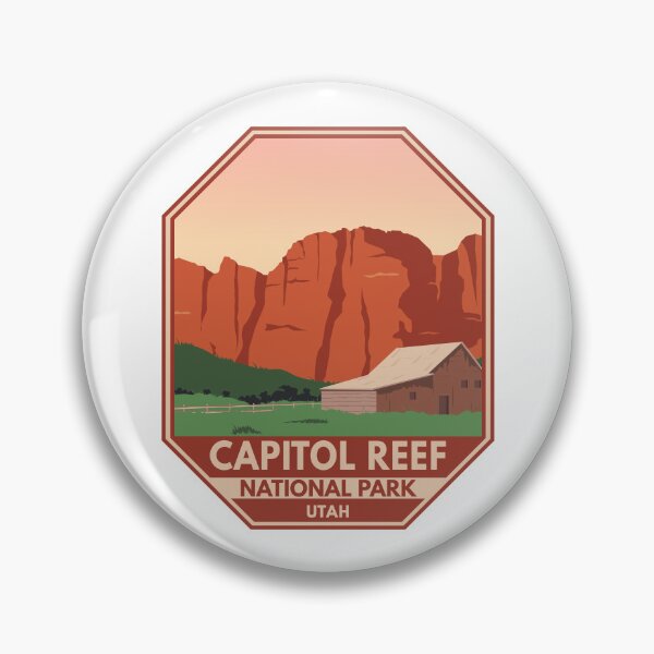 Item preview, Capitol Reef National Park Sunset Retro Emblem designed and sold by KrisSidDesigns.