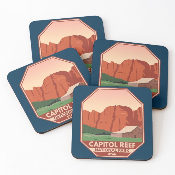 Item preview, Capitol Reef National Park Sunset Retro Emblem designed and sold by KrisSidDesigns.