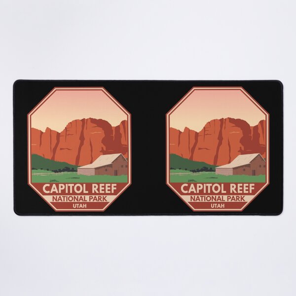 Item preview, Capitol Reef National Park Sunset Retro Emblem designed and sold by KrisSidDesigns.