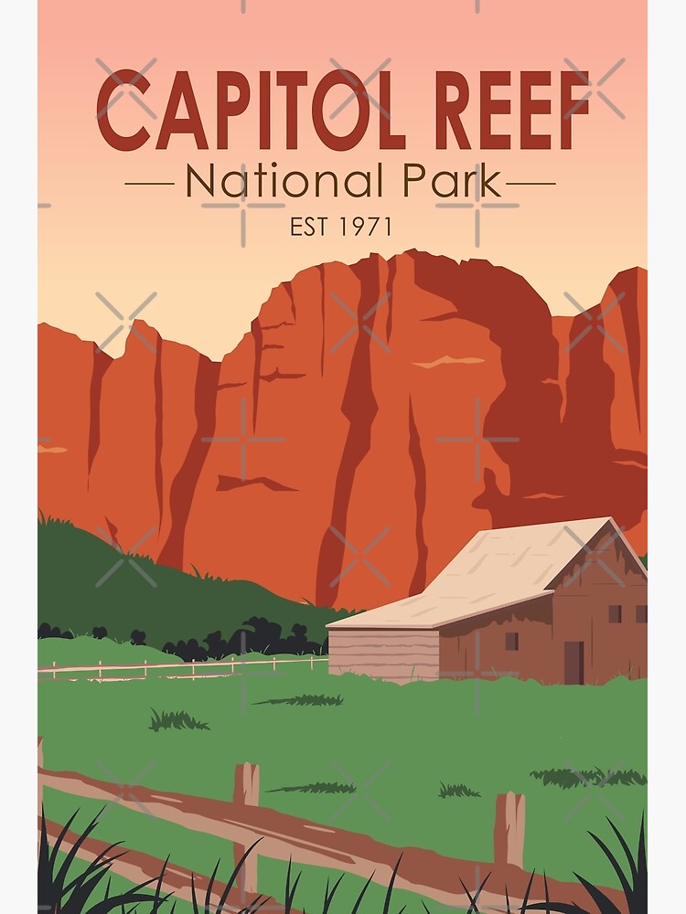 Disover Capitol Reef National Park Ranch Vintage | Canvas Print