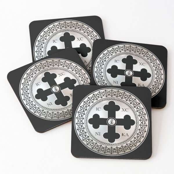 Item preview, Greek Orthodox Cross Black Trim ICXC NIKA designed and sold by Yiorgos Designs.