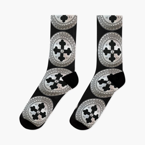 Item preview, Greek Orthodox Cross Black Trim ICXC NIKA designed and sold by Yiorgos Designs.