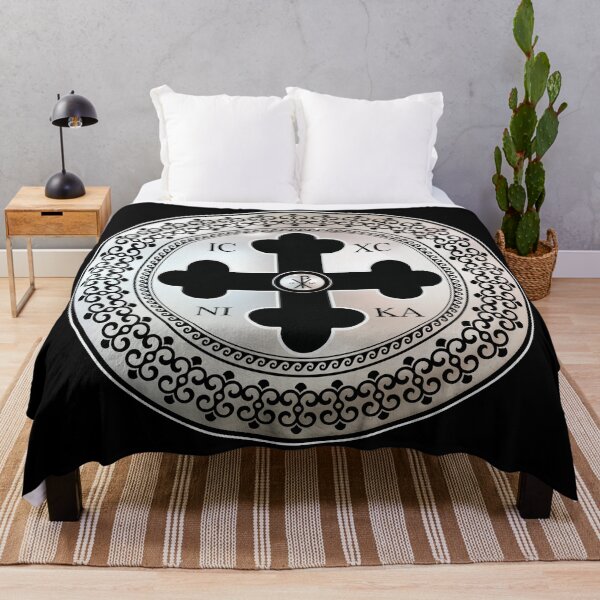 Item preview, Greek Orthodox Cross Black Trim ICXC NIKA designed and sold by Yiorgos Designs.