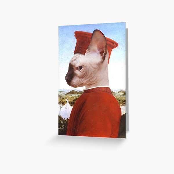 Item preview, Portrait of a Sphynx Cat as Federico da Montefeltro - Pet Gift designed and sold by Furry And  Purry.