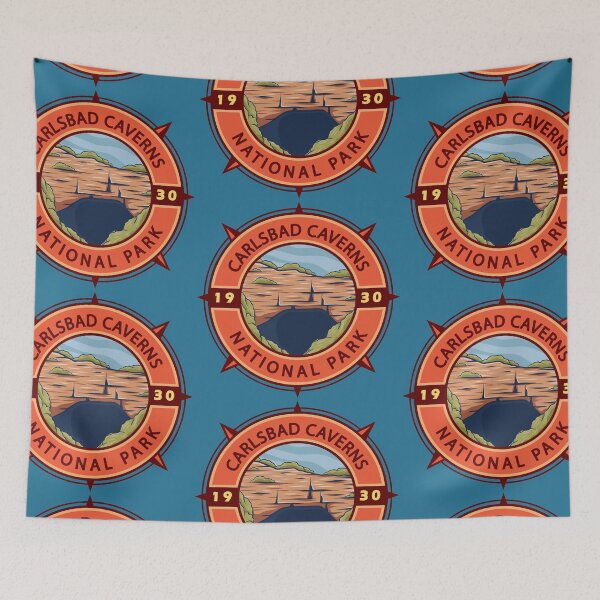 Item preview, Carlsbad Caverns National Park Retro Compass Emblem designed and sold by KrisSidDesigns.