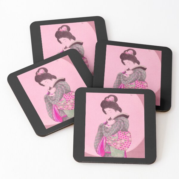 Item preview,  VINTAGE JAPANESE WOMAN AND CAT designed and sold by starfishstuff.