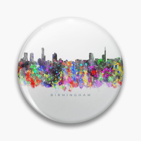 Artikelvorschau, Birmingham, England Skyline Watercolor Painting entworfen und verkauft von InkistPrints.