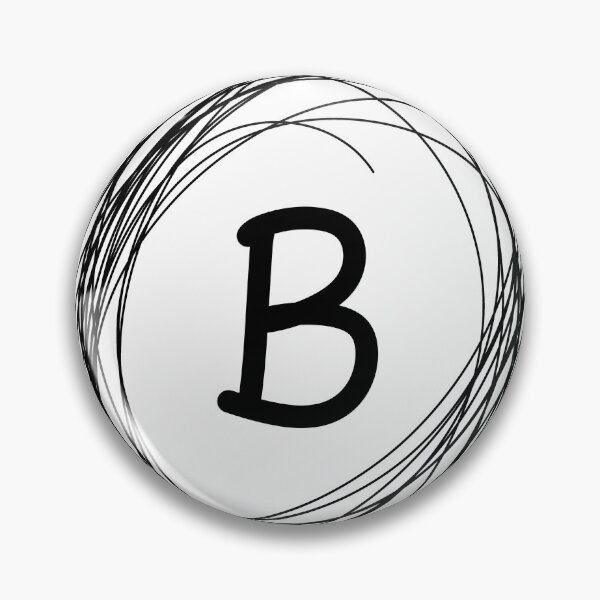Item preview, B monogram squiggle circle border designed and sold by Words-Artist.