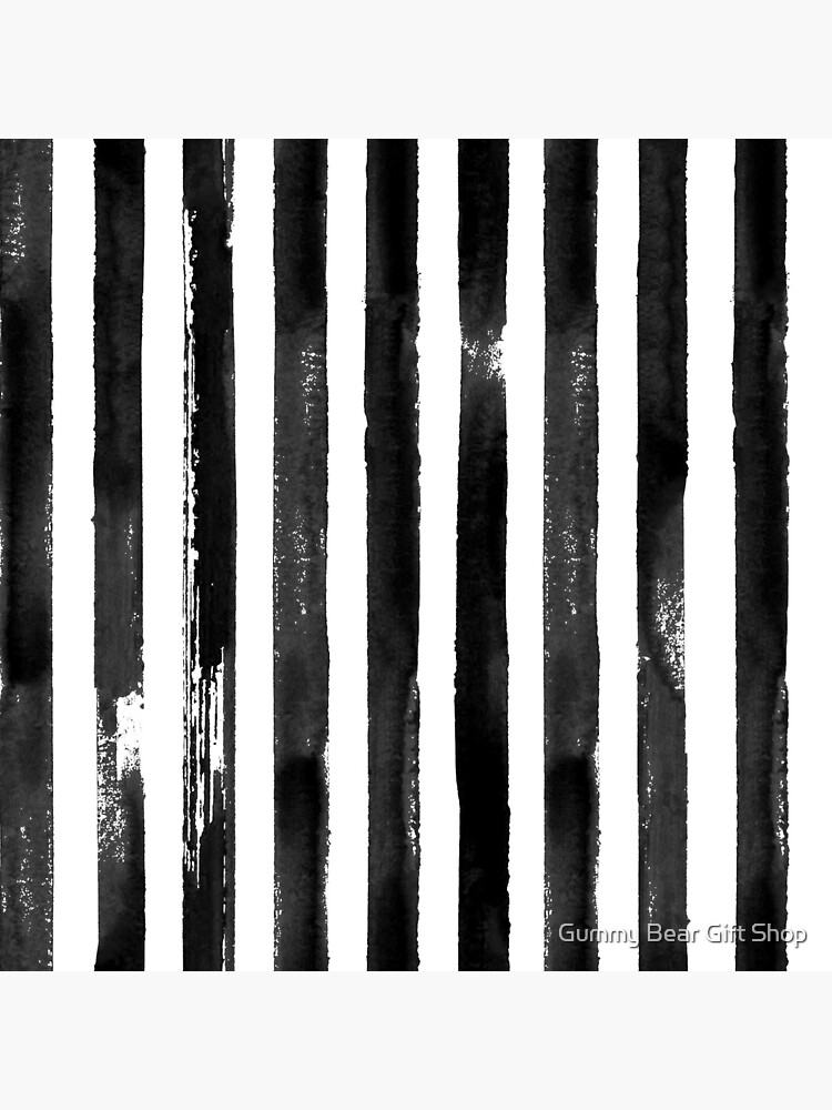 "Black and White Vertical Striped Top Vertical Line Pattern" Poster