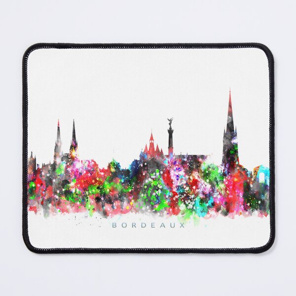 Item preview, Bordeaux, France Skyline Watercolor Painting designed and sold by InkistPrints.