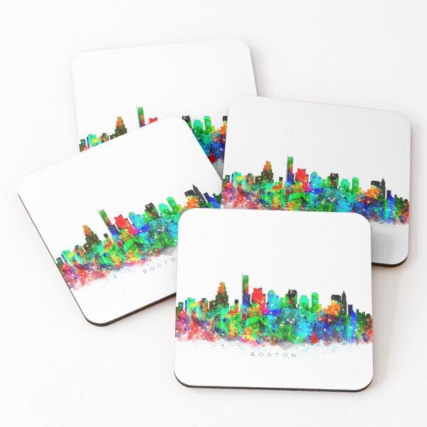 Item preview, Boston, Massachusetts Skyline Watercolor Painting designed and sold by InkistPrints.