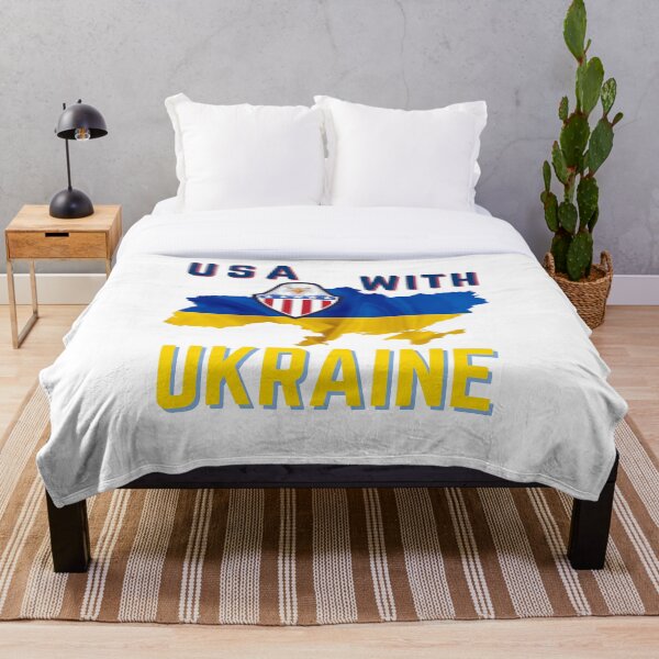 Item preview, Ukraine and USA, american eagle, stand with ukraine white designed and sold by T-Look.