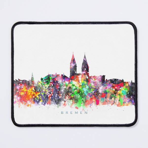 Item preview, Bremen, Germany Skyline Watercolor Painting designed and sold by InkistPrints.