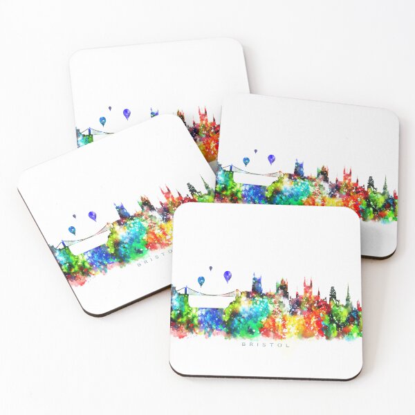 Item preview, Bristol, England Skyline Watercolor Painting designed and sold by InkistPrints.