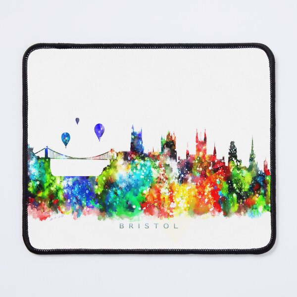 Item preview, Bristol, England Skyline Watercolor Painting designed and sold by InkistPrints.