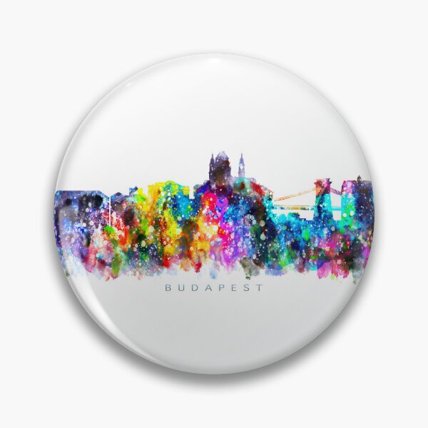 Artikelvorschau, Budapest, Hungary Skyline Watercolor Painting entworfen und verkauft von InkistPrints.