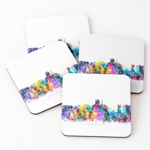 Item preview, Budapest, Hungary Skyline Watercolor Painting designed and sold by InkistPrints.
