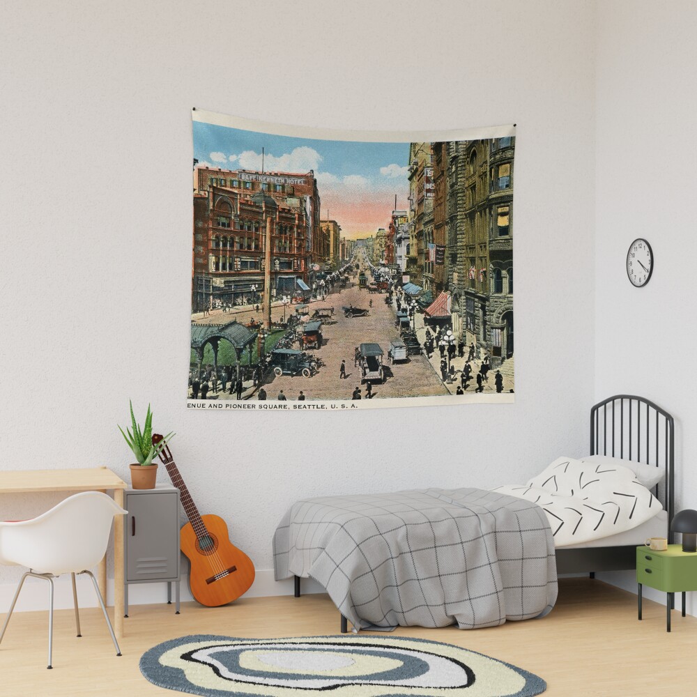 Vintage store Pioneer Square Seattle watercolor print