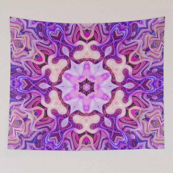 Item preview, Boho Vibes Kaleidoscope Abstract Maximalist Style Hippie Colors Mix of Violet Mauve Lilac Cream 2 of 16 designed and sold by Beachy.