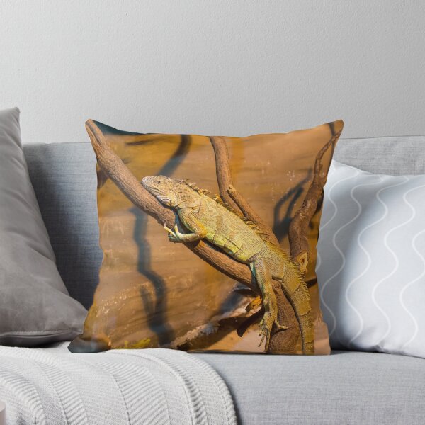 Item preview, Green iguana lying on the branch designed and sold by lena-maximova.