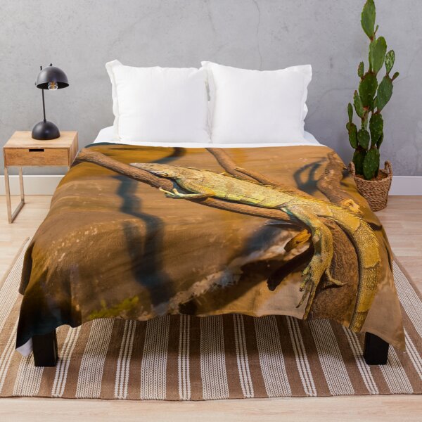 Item preview, Green iguana lying on the branch designed and sold by lena-maximova.