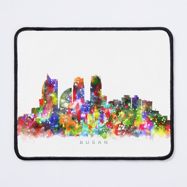 Item preview, Busan, South Korea Skyline Watercolor Painting designed and sold by InkistPrints.
