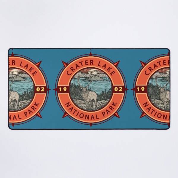 Item preview, Crater Lake National Park Elk Retro Compass Emblem designed and sold by KrisSidDesigns.