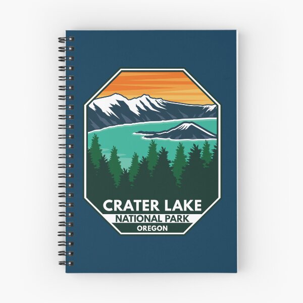 Item preview, Crater Lake National Park Sunset Retro Emblem designed and sold by KrisSidDesigns.
