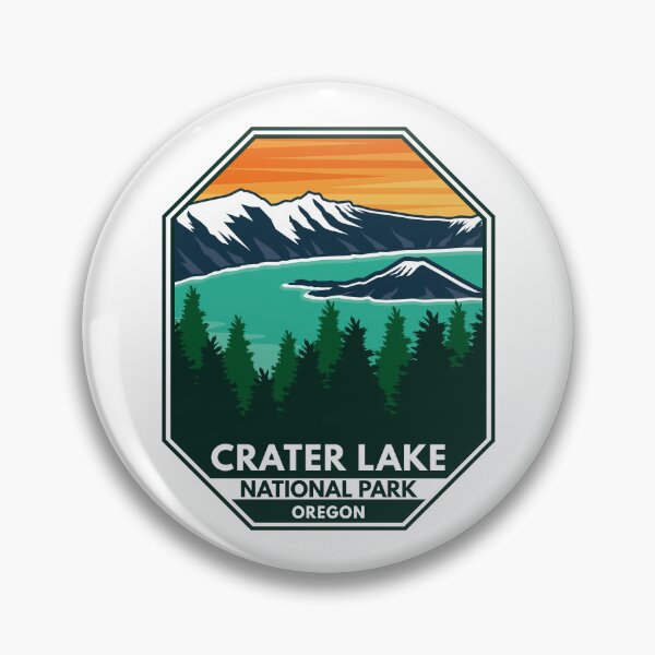 Item preview, Crater Lake National Park Sunset Retro Emblem designed and sold by KrisSidDesigns.
