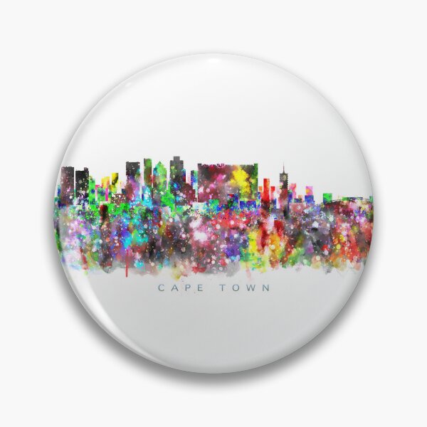 Artikelvorschau, Cape Town, South Africa Skyline Watercolor Painting entworfen und verkauft von InkistPrints.