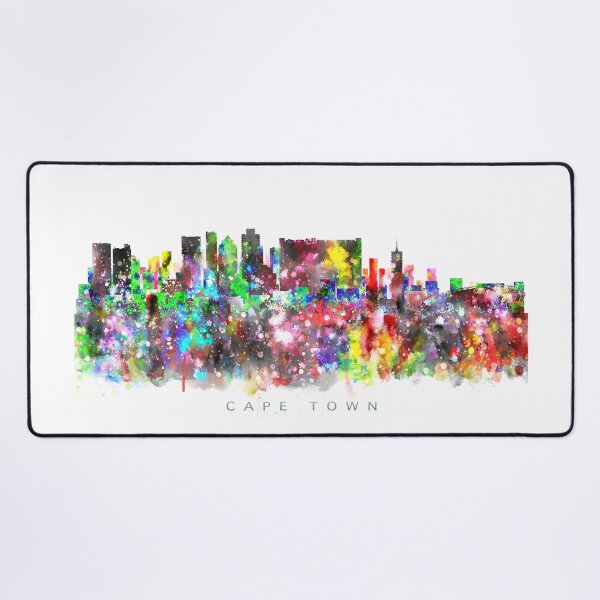 Artikelvorschau, Cape Town, South Africa Skyline Watercolor Painting entworfen und verkauft von InkistPrints.