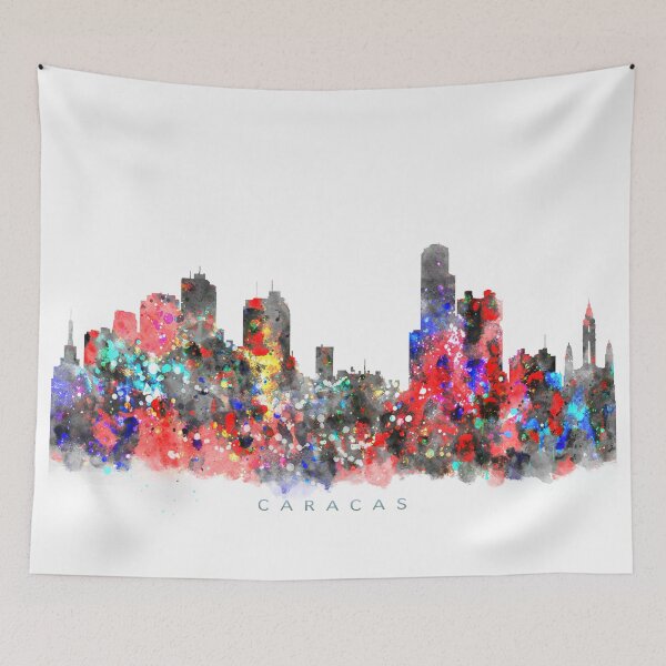 Item preview, Caracas, Venezuela Skyline Watercolor Painting designed and sold by InkistPrints.