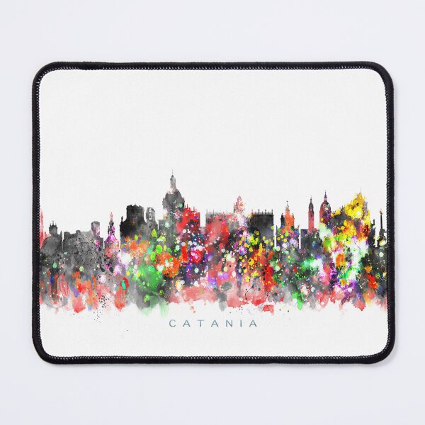 Item preview, Catania, Italy Skyline Watercolor Painting designed and sold by InkistPrints.
