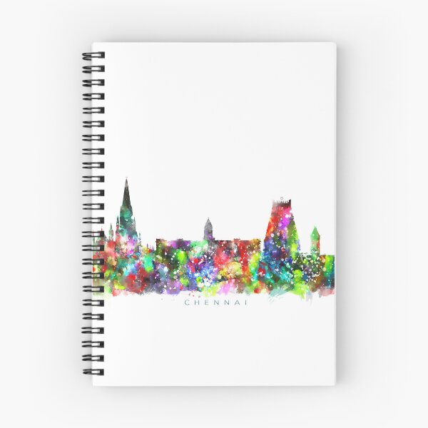 Item preview, Chennai, India Skyline Watercolor Painting designed and sold by InkistPrints.