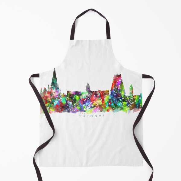 Item preview, Chennai, India Skyline Watercolor Painting designed and sold by InkistPrints.