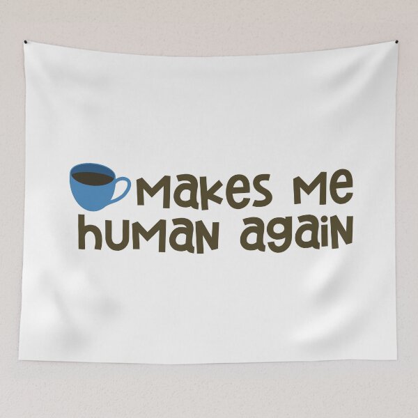 Item preview, Coffee Makes Me Human Again Sticker Blue designed and sold by Marianna's Meraki.