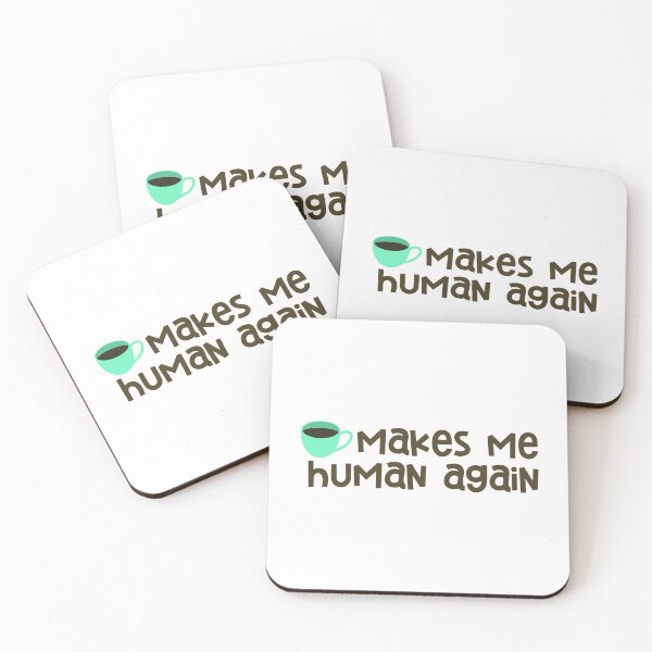 Artikelvorschau, Coffee Makes Me Human Again Sticker Green entworfen und verkauft von Marianna's Meraki.