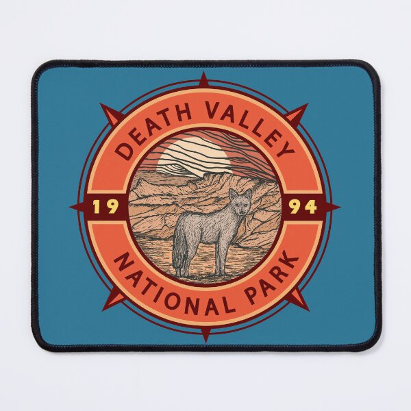 Item preview, Death Valley National Park Coyote Retro Compass Emblem designed and sold by KrisSidDesigns.