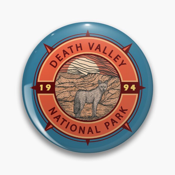 Item preview, Death Valley National Park Coyote Retro Compass Emblem designed and sold by KrisSidDesigns.