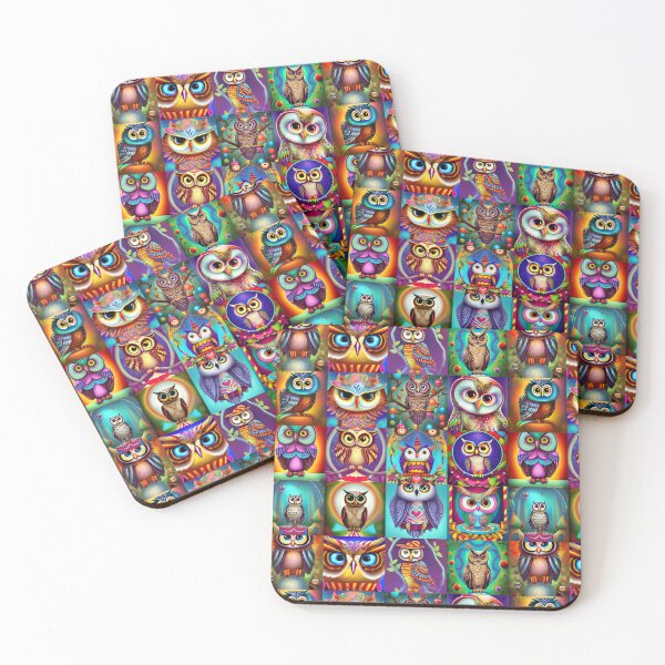 Item preview, Patchwork of Carnival Owls designed and sold by Artistic Assets Studio.