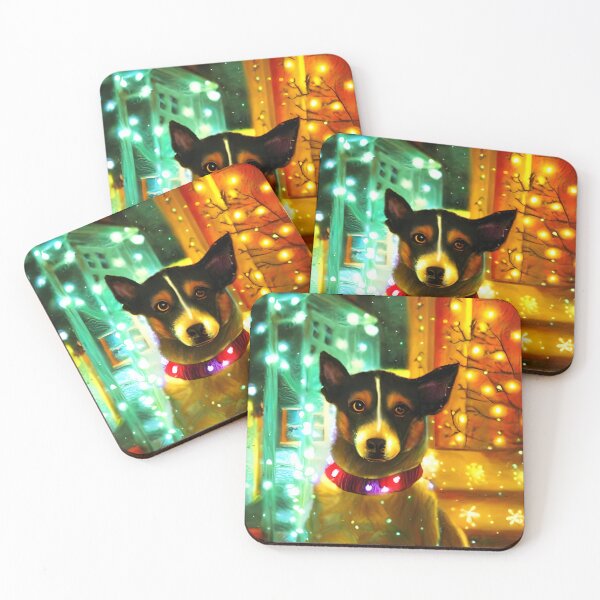 Aperçu de l'œuvre Chien avec des lumières de Noël créée et vendue par NitaBond.